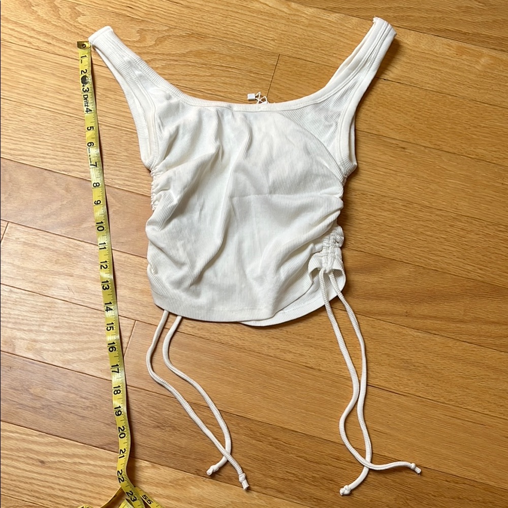 NWT | Zara White Ruched Tank - Picture 6 of 6